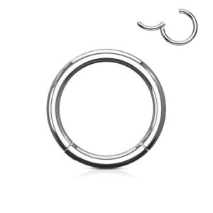 10g 1 pc big gauge precision hinged segment hoop rings nipple belly - 16mm