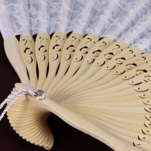 FOMIYES Hand held Fan Handheld Fans Chinese Fan Hand Fans for Women Vintage Fan Retro Chinese Style Fan Bamboo Wood Hand Fan Retro Dance Fan Folding Fan lace Fan Wedding White Cooler Miss