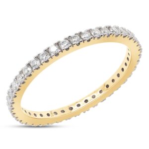 SAVEARTH DIAMONDS 1/2 ct. t.w Lab Created Moissanite Diamond Full Eternity Stackable Wedding Band Ring In 14K Solid Yellow Gold Jewelry For Women (VVS1 Clarity, 0.50 Cttw)-7