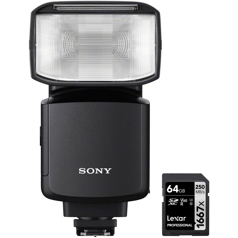 Sony HVL-F60RM2 Compact Wireless Radio Flash Bundle with Lexar Professional SDHC/SDXC 1667x UHS-II 64GB Memory Card