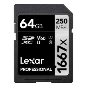 Sony HVL-F60RM2 Compact Wireless Radio Flash Bundle with Lexar Professional SDHC/SDXC 1667x UHS-II 64GB Memory Card