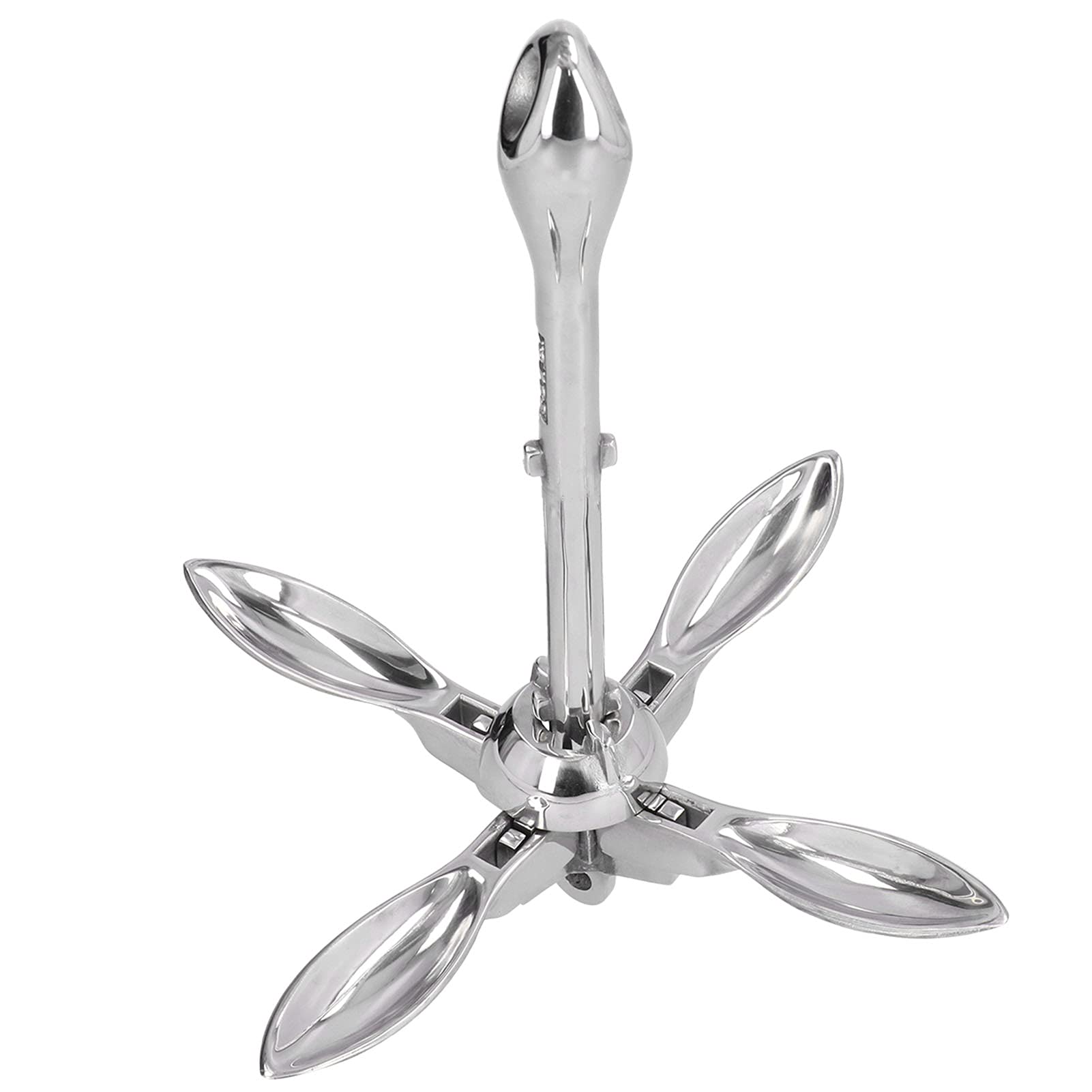 Aramox 3.3lbs Foldable Grapnel Anchor Boat Anchor, 316 Stainless Steel Hardware Boat Accessory, Fit for Marine Boat Yacht Dinghy