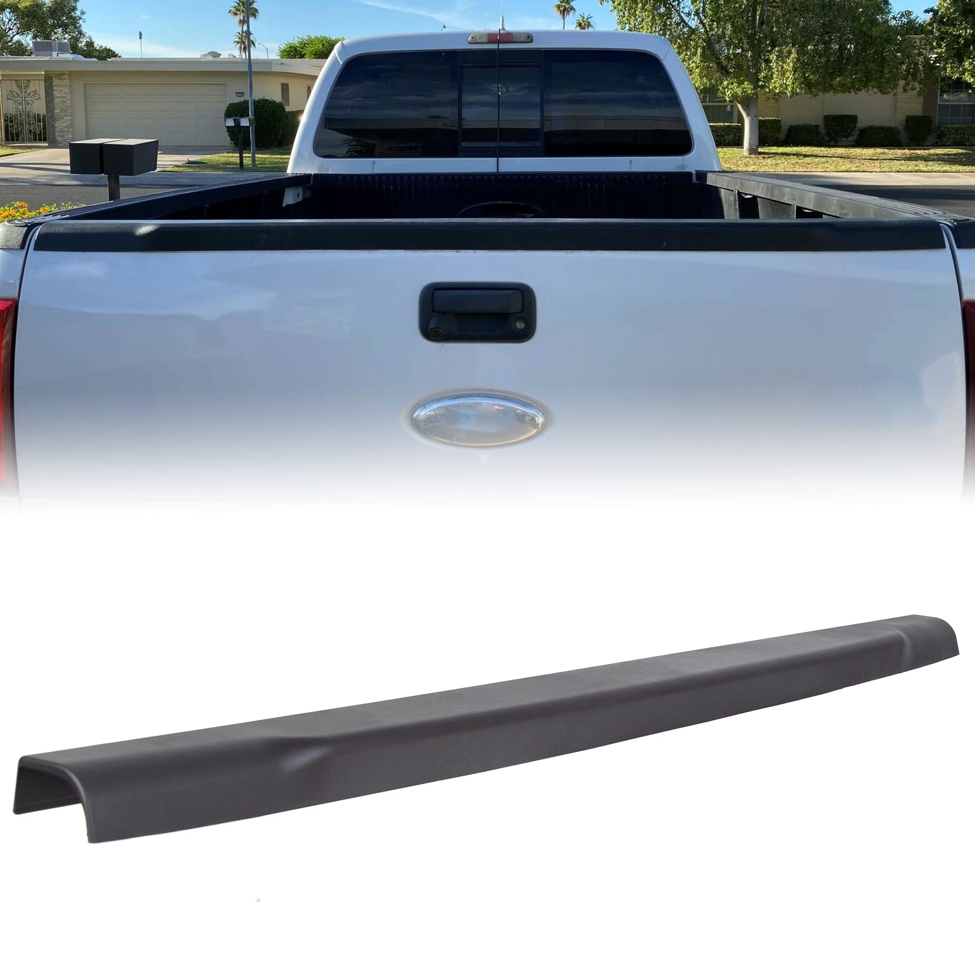 KUAFU Tailgate Top Molding Cover Protector Compatible with 2008-2016 Ford F250 F350 F450 Super Duty- Replace for BC3Z-9940602-B FO1904104 Tailgate Cap Trim