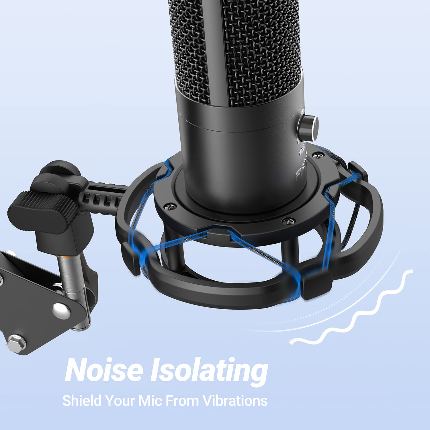 FIFINE Shock Mount Holder for Microphone, Vibration Reduction and Noise Elimination, with Thumbscrew, Pivot mount, Suitable for Desk Stand and Boom Arm