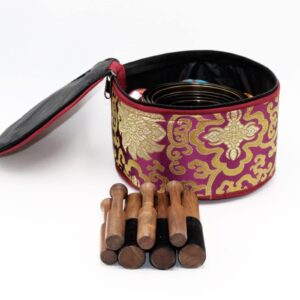 SANSKAR NEPAL Tibetan Singing Bowl Set of 7 High Sided Black with Carry Box | Bells for Meditation and Yoga | Sound Therapy Instruments | Singing Bowl Set for Chakra Healing