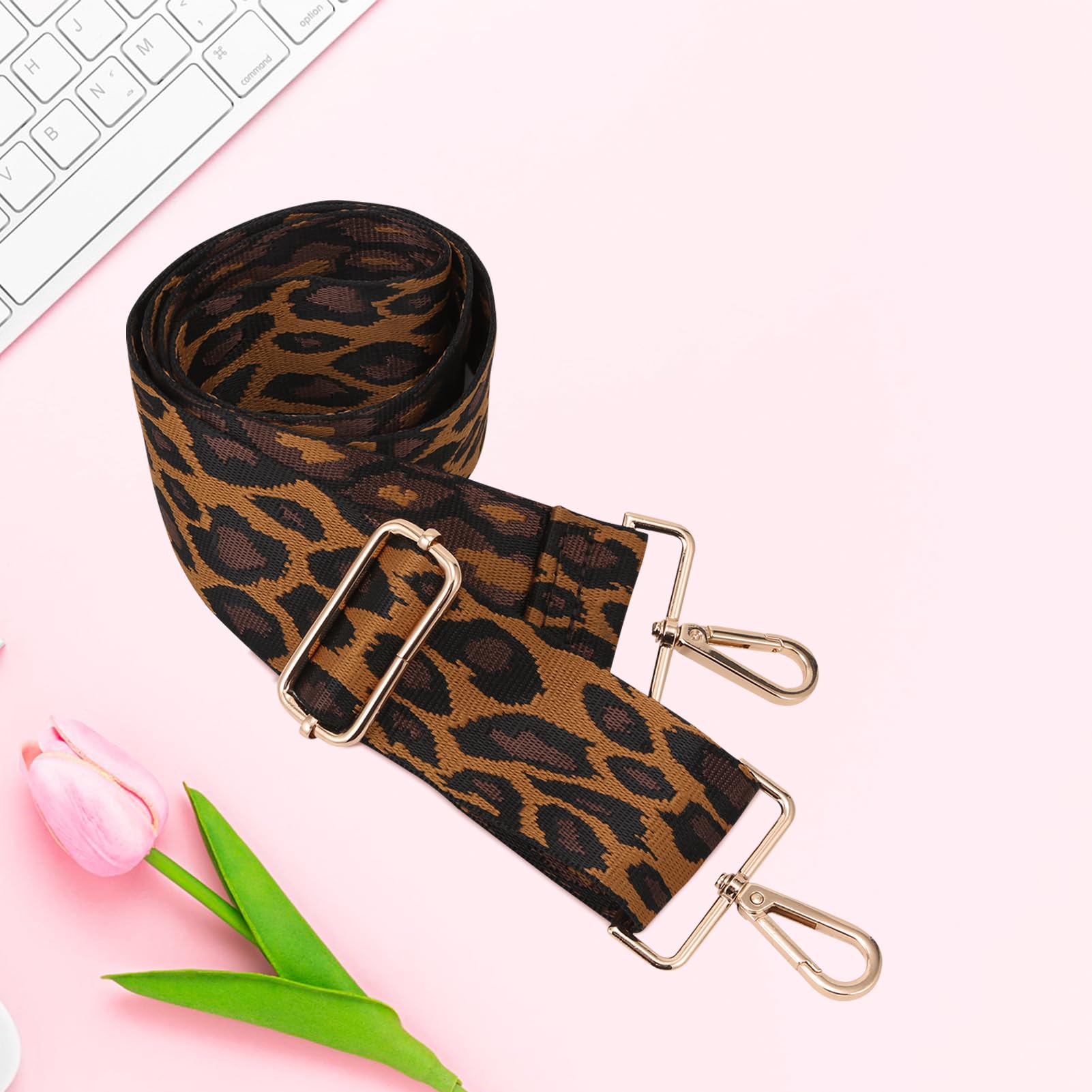 GINJKGO Purse Straps Replacement Crossbody - Bag Shoulder Strap for Handbags, Wide Crossbody Straps for Purses Guitar Leopard for Her