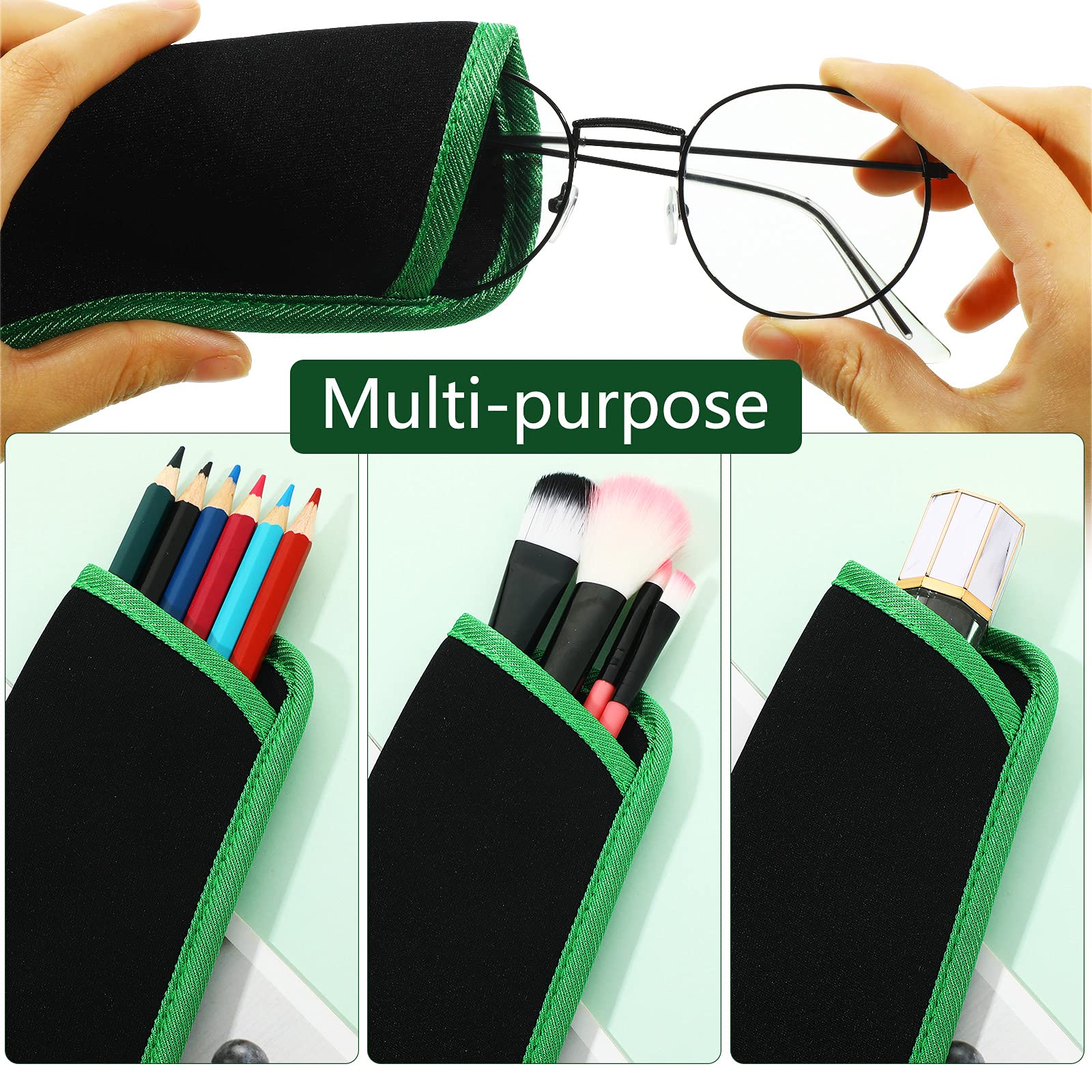 Konohan 12 Pieces Glasses Case Soft Eyeglasses Pouch Portable Eyewear Sunglasses Bag Anti Scratch, 6.1 x 2.76 Inch, 6 Colors (Bright Color)