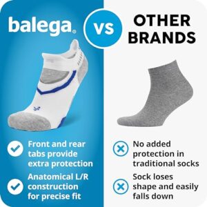 Balega Ultraglide Cushioning Performance No Show Athletic Running Socks for Men and Women (1 Pair), Lake Blue/Grey Heather, Small