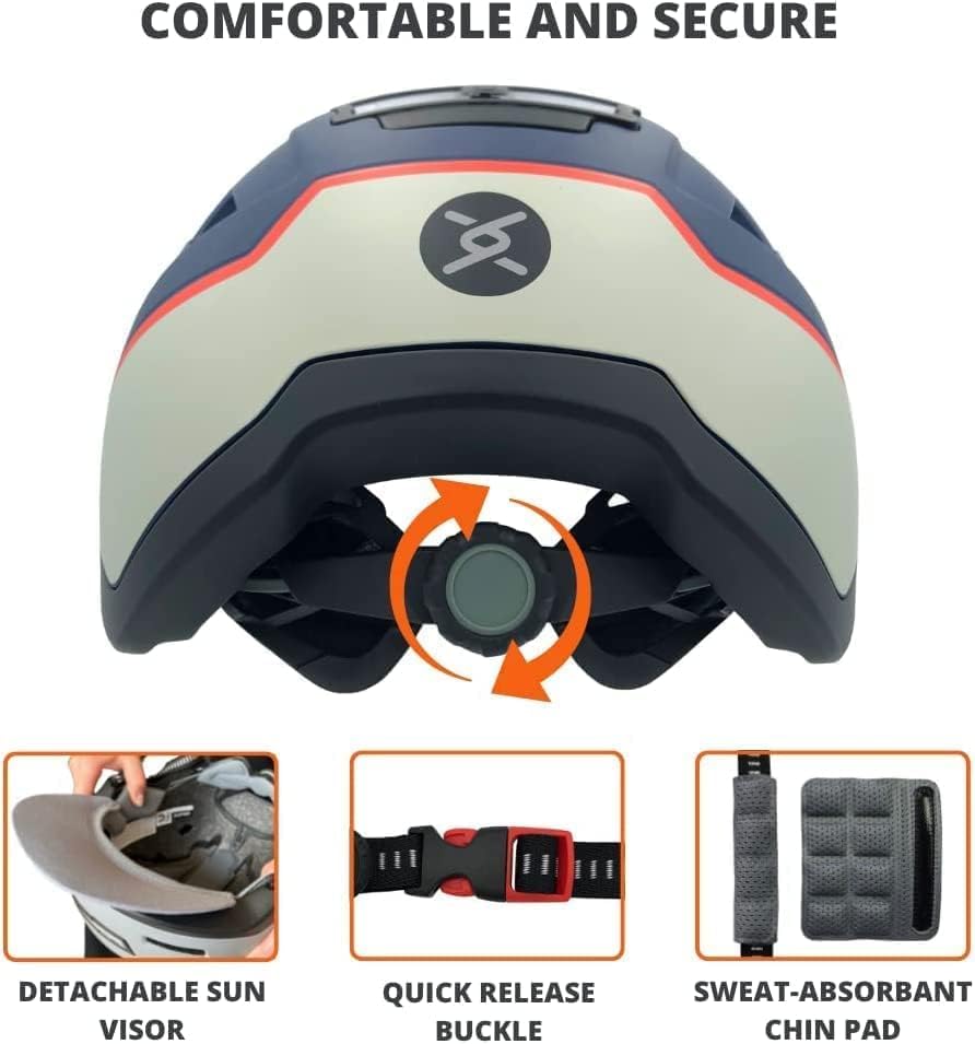 XNITO Bike Helmet with LED Lights - Urban Bicycle Helmet for Adults, Men & Women - CPSC & NTA-8776 Dual Certified - Class 3 E-Bikes, Scooters, Onewheel, Commuter, Mountain