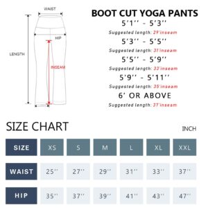 BUBBLELIME 29"/31"/33"/35" 4 Styles Women's Bootcut Yoga Pants Tummy Control - Side Pockets_Scarlet L_29" Inseam