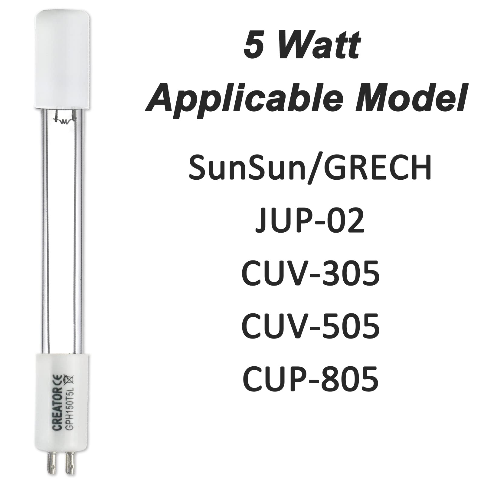 COOSPIDER 5 Watt Replacement Bulb, Spare Lamp Bulb for Sunsun JUP-02, CUV-305, CUV-505, CUP-805 Filter Machine