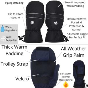 Surprizeshop Winter Golf Mitts Pair | Left & Right Hand | Universal Golf Trolley Hold Strap | Wind & Waterproof | One Size Fits All with Adjustable Toggle | Soft Warm Fleece Lining (Pink)