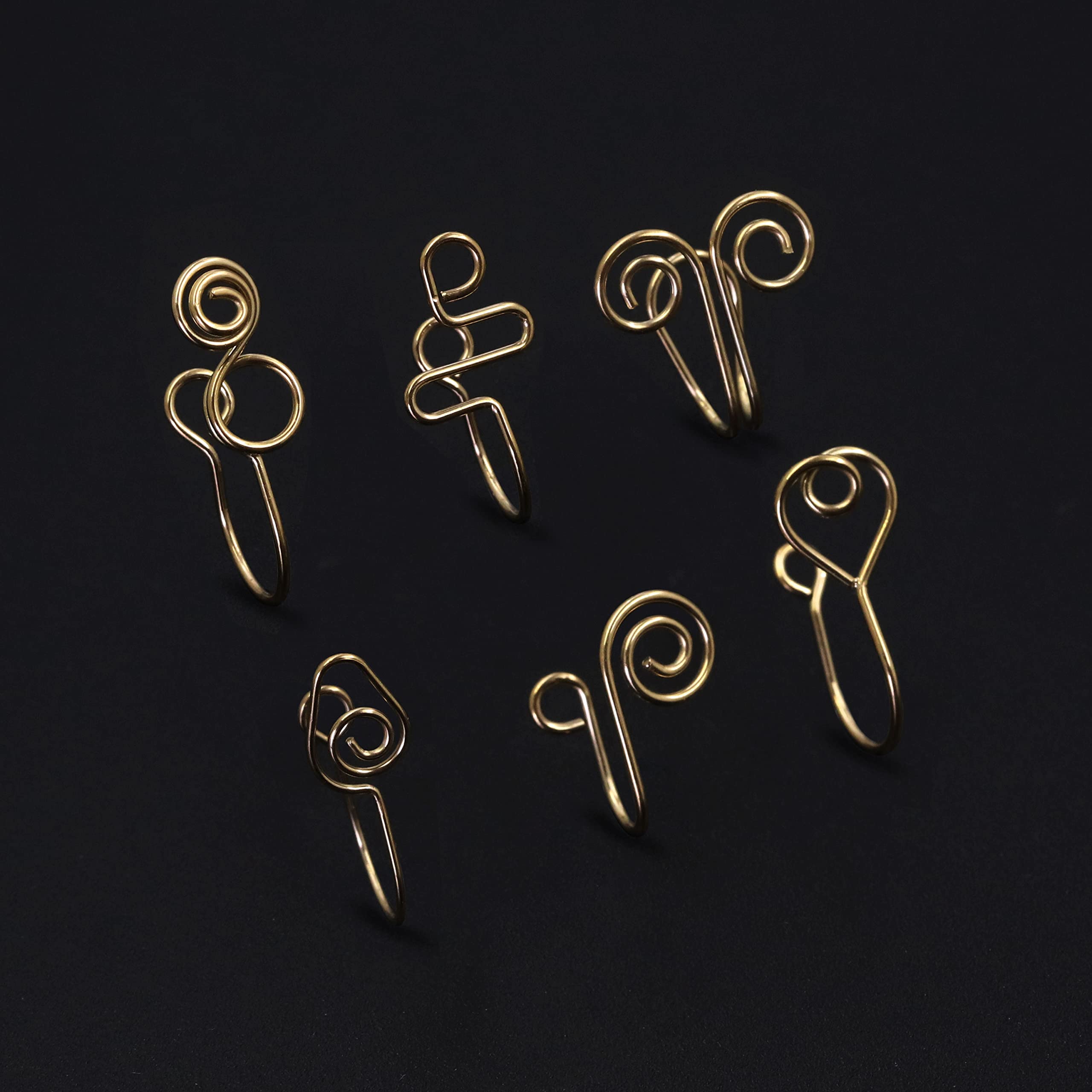 PiercingArt 18Pcs Fake Nose Rings 14K Gold Plated Non Piercing Nose Cuff Set Clip On Nose Ring Hoop Faux Nose Piercing Jewelry for Women Girls