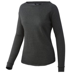 HUK Women's Standard Folly Crew | Ladies Long Sleeve Fleece Top, Volcanic Ash Heather, X-Large