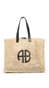 anine bing women's large rio tote, sand, tan, one size