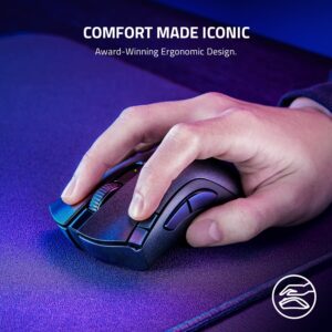 Razer USB DeathAdder V2 X Hyperspeed: Award-Winning Ergonomic Design - 235hr Battery Life - 7 Programmable Buttons (Renewed)