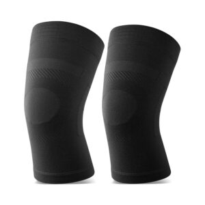 knee sleeves, 1 pair, could be worn under pants, lightweight knee compression sleeves for men women, knee brace support for joint pain relief, arthritis, acl, mcl, sports, injury recovery, black 3xl