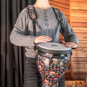 Meinl Percussion Designer Djembe Strap with Durable Synthetic Fabric and Adjustable Length, Day of The Dead (MDJS1DA)