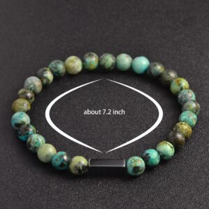 YJJelt Healing Crystal for Women Men 6mm Natural African Turquoise Stone Beads Stretch Bracelets Beaded Bracelets Bracelet for Women Men Jewelry Gifts