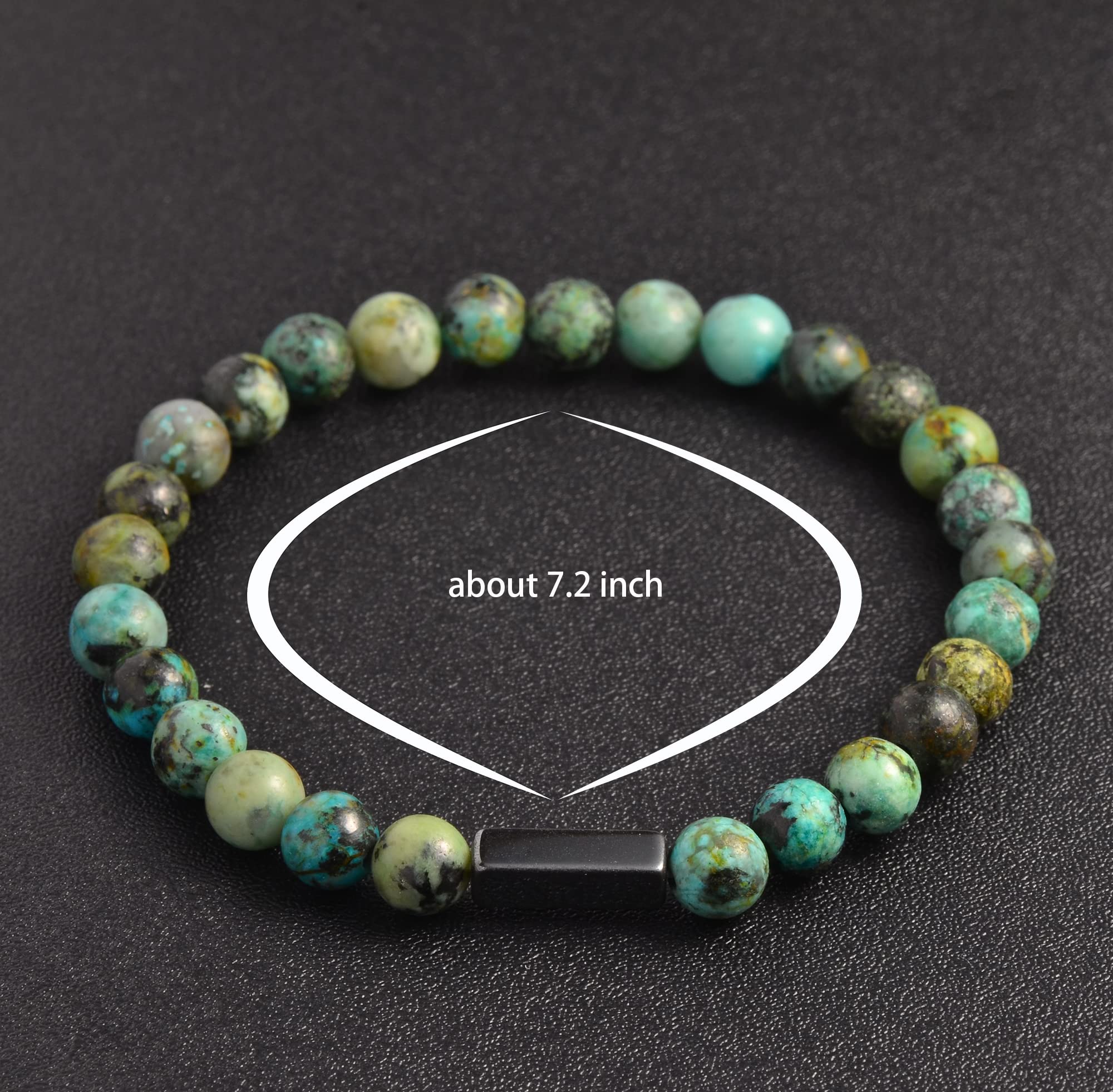 YJJelt Healing Crystal for Women Men 6mm Natural African Turquoise Stone Beads Stretch Bracelets Beaded Bracelets Bracelet for Women Men Jewelry Gifts