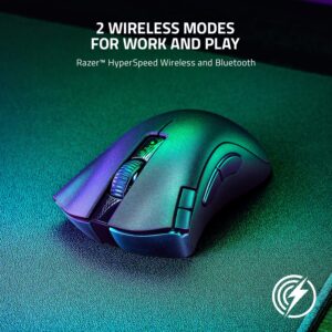 Razer USB DeathAdder V2 X Hyperspeed: Award-Winning Ergonomic Design - 235hr Battery Life - 7 Programmable Buttons (Renewed)