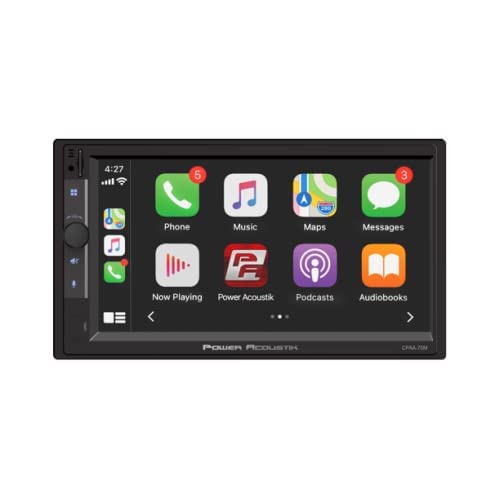 Power Acoustik Car Stereo Combo | CarPlay/Android Auto 7 HD LCD with Capacitive Touchscreen Receiver & (4) 6.5 Speakers | Double Din | CPAAM7-S2