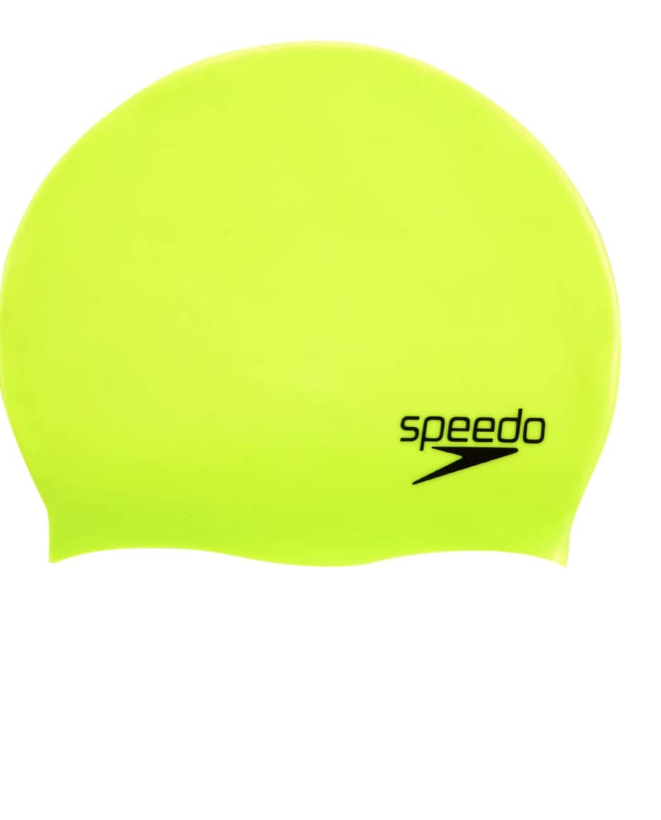 Speedo Junior Solid Silicone Swim Cap Shocking Lime Latex Free Ages 6-14