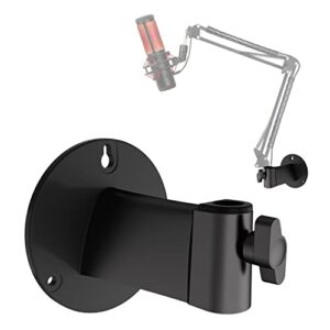 wall mount boom arm - wall mount microphone holder for stand, vertical surface mount and freely swiveling metal wall mount clip suitable for saves the desk space, mic stand accessories by youshares