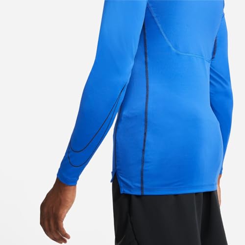 Nike Pro Dri-FIT Men's Tight Fit Long-Sleeve Training Top (as1, Alpha, l, Regular, Regular, Game Royal/Black)