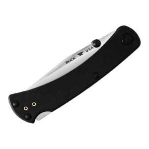 Buck Knives 110 Slim Pro TRX Lock-back Pocket Knife with G10 Handle, Thumb Studs and Removable/Reversible Deep Carry Pocket Clip, 3-3/4" S30V Blade (Black)