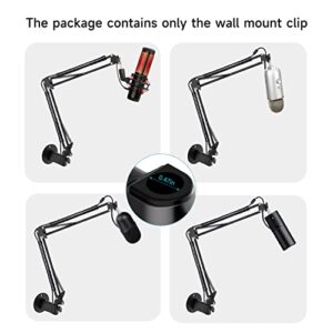 Wall Mount Boom Arm - Wall Mount Microphone Holder for Stand, Vertical Surface Mount and Freely Swiveling Metal Wall Mount Clip Suitable for Saves The Desk Space, Mic Stand Accessories by YOUSHARES