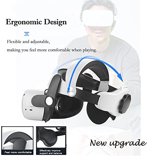 Oculus Quest 2 Head Strap, Replacement for Quest 2, Adjustable Head Strap Headband Enhanced Support and Comfort in VR, Suitable for Children and Adult(Headset Not Included)