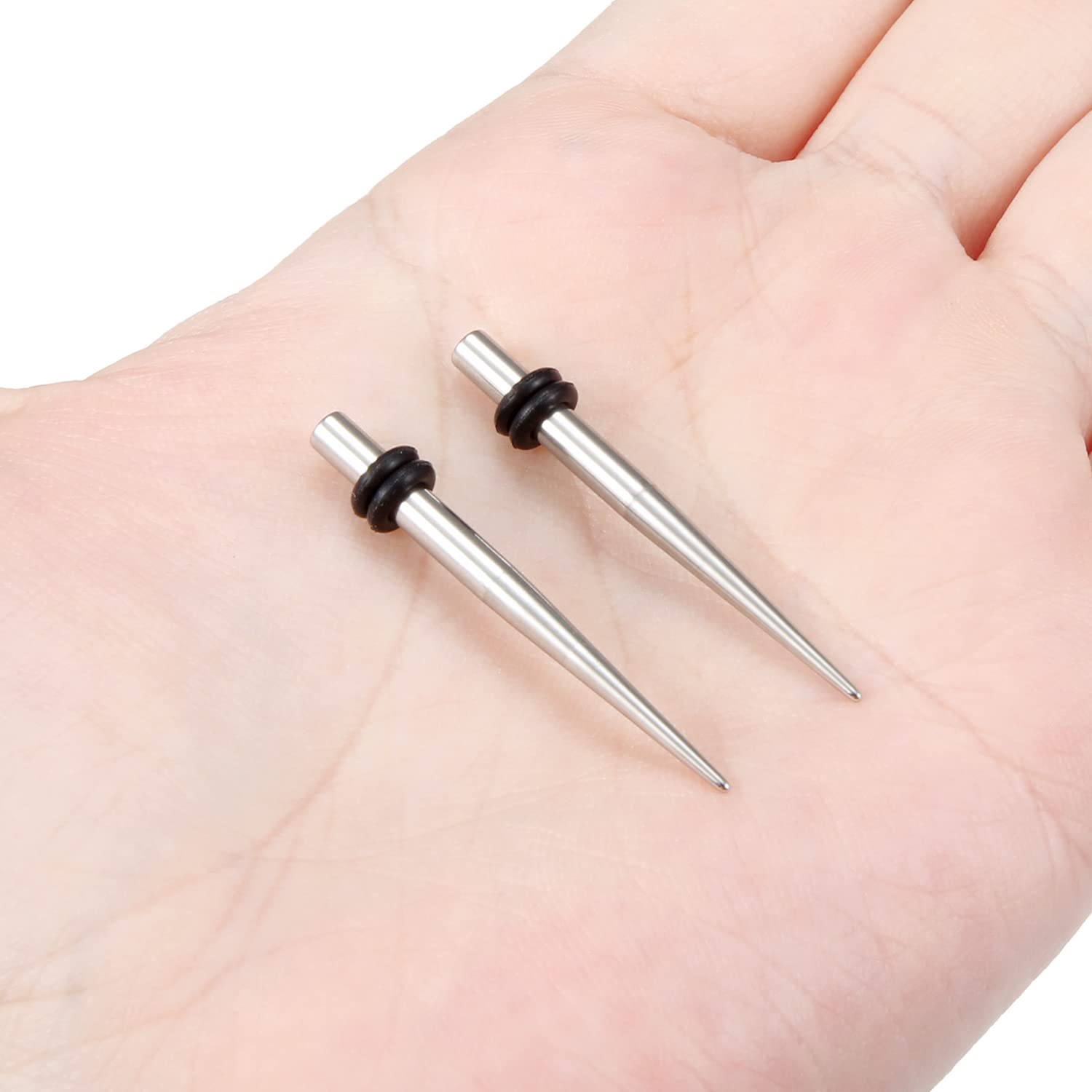 Vsnnsns 8G 316L Surgical Stainless Steel Ear Gauges Stretching Kit Plugs Tapers Insertion Pin for Earrings Nose Rigns Navel Nipple Lip Tongue Rings Jewelry Stretcher Piercing Stretching Kit Tools