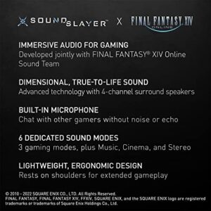 Panasonic SoundSlayer Final Fantasy XIV Online Edition Wearable Gaming Speaker, Lightweight Wired Neck Speaker with Built-in Microphone and Dimensional Sound - SC-GN01PPFF (Black)