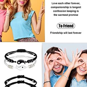 8 Sets Friend Bracelets Matching Bracelets for Couples Sunflower Bracelets Yin Yang Pinky Promise Bracelets Sun and Moon Bead Heart Bracelet for Graduation Gifts Cool Bff Friendship Boy, Girlfriend