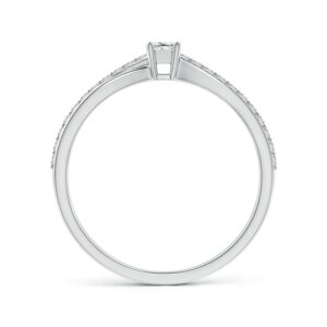 Angara Princess-Cut Diamond Promise Ring in Silver (0.192 cttw) - April Birthstone