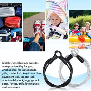 4 Pieces Long Outdoor Travel Security Cable Lock Outdoor Travel Security Loop Cable Lock Braided Steel Coated Safety Cable Luggage Lock Double Loop Lightweight Lock, 3 mm, 40 Inch Long