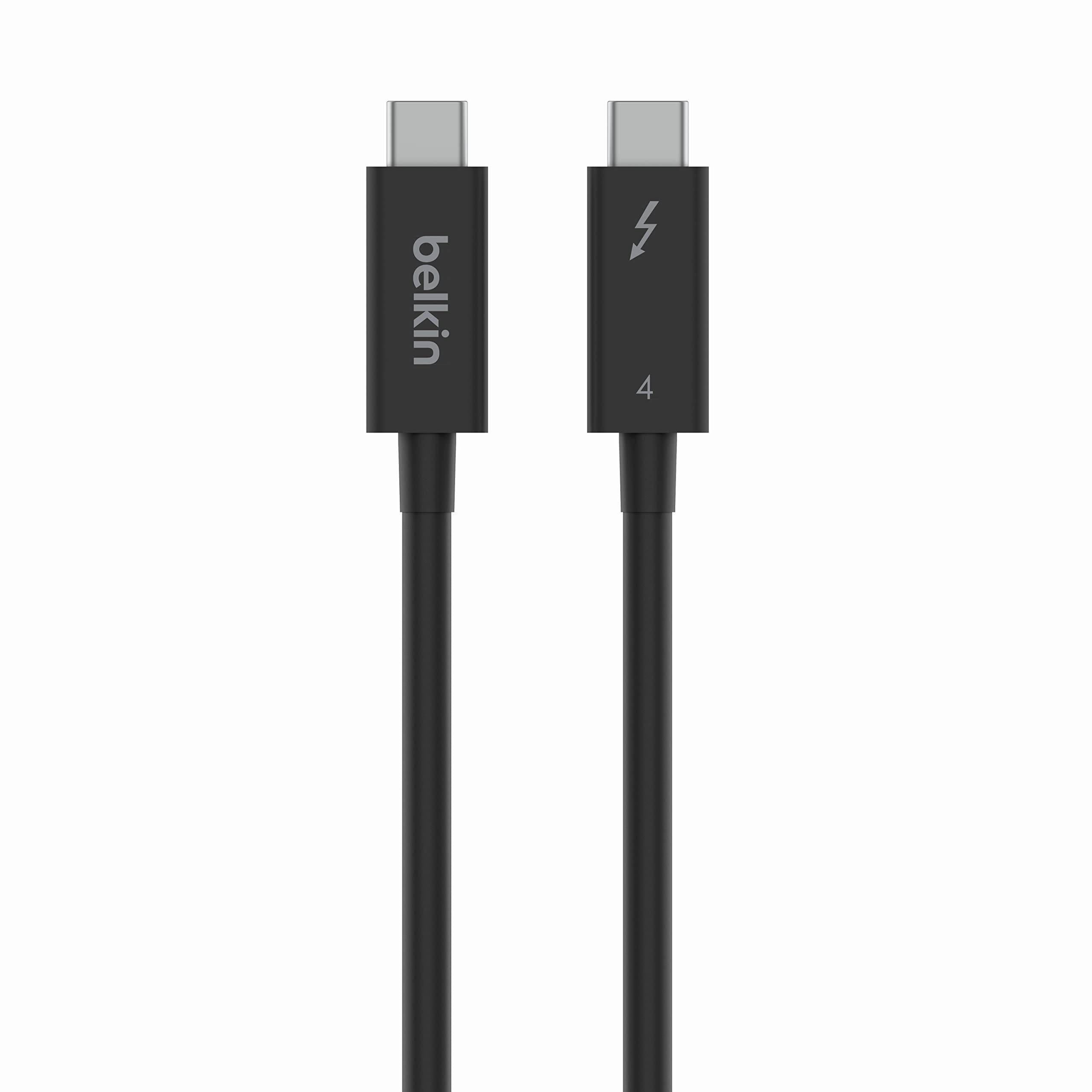 Belkin Thunderbolt 4 Cable (2M, 6.6ft Power Cable), USB-C to USB-C Cable w/ 100W Power Delivery, USB 4 Compliant, Compatible with Thunderbolt 3, MacBook Pro, eCPU, & More - Intel Thunderbolt Certified