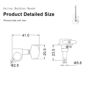 SAPHUE 6 Pieces 6R Guitar tuner pegs,Big Square Sealed guitar tuning pegs tuners machine heads,for Acoustic or Electric Guitar (Chrome)