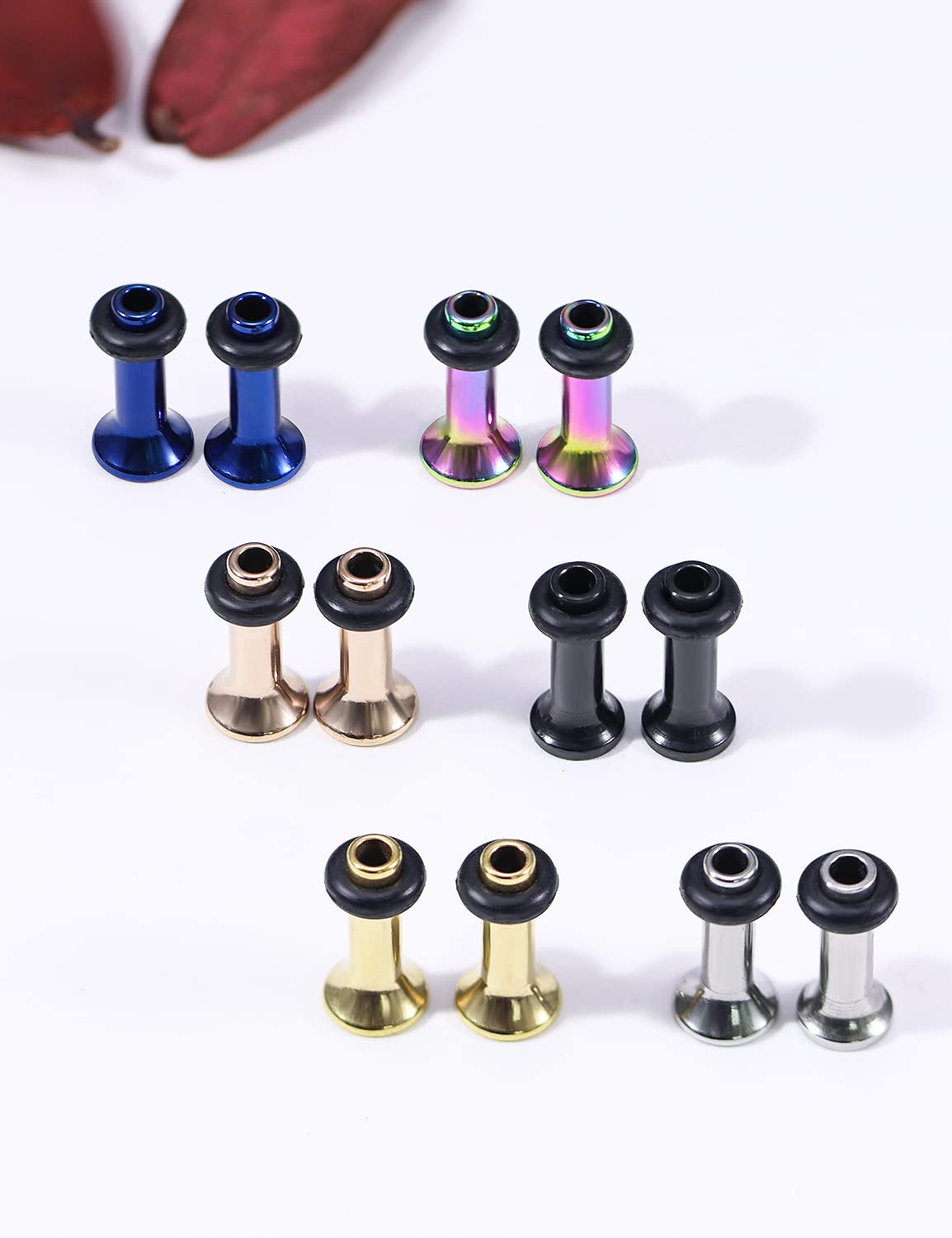 Vsnnsns 10G 316L Surgical Stainless Steel Ear Gauges Tunnel Plug Earrings Expander Stretcher Piercings Jewelry for Women Men 6 Pairs 10 Gauge 2.5mm