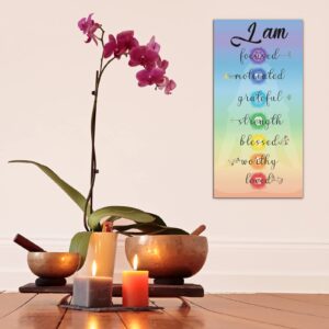 Chakra Quotes Sign Wall Decor Yoga Zen Wall Art Wooden Spiritual Decor Motivational Meditation Wall Art Zen Buddhism Spa Room Decor for Yoga Living Room Bedroom Bathroom Wall Decorations (Love Style)