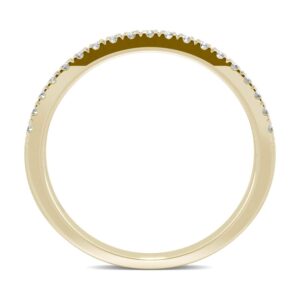 14K Yellow Gold Moissanite by Charles & Colvard 1.5mm Round Wedding Band-size 8.5 0.29cttw DEW