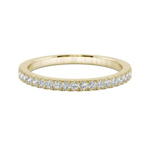 14K Yellow Gold Moissanite by Charles & Colvard 1.5mm Round Wedding Band-size 8.5 0.29cttw DEW