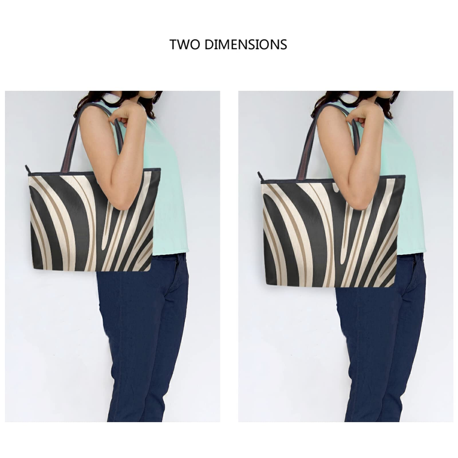 Tote Bag with Zipper for Women Sexy Zebra Stripes Handbags Pockets Shoulder Bag Work Large Travel Office Business