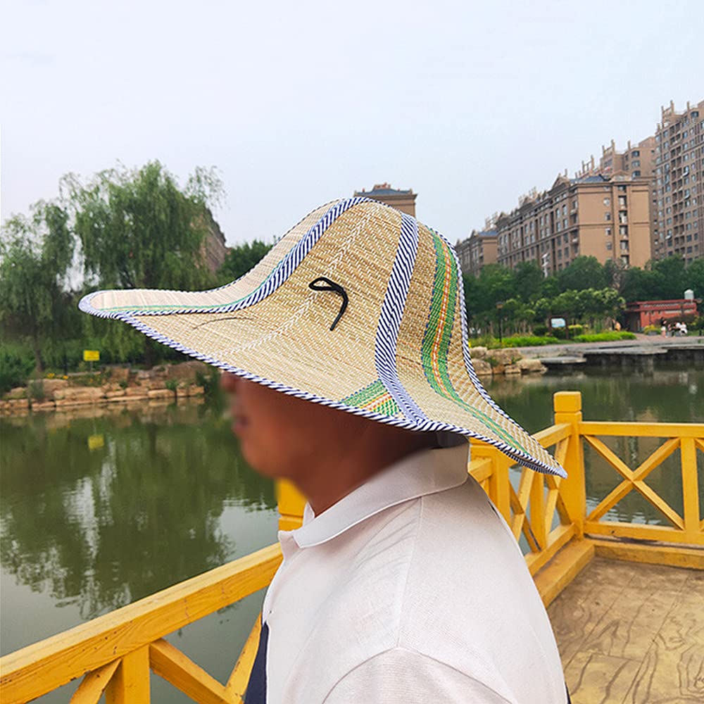 YYJINGYOU Straw hat Sun Hats for Men Beach hat Straw Life Jacket Sunhat Foldable and Rolled up Yellow, 5 1/8-5 3/8