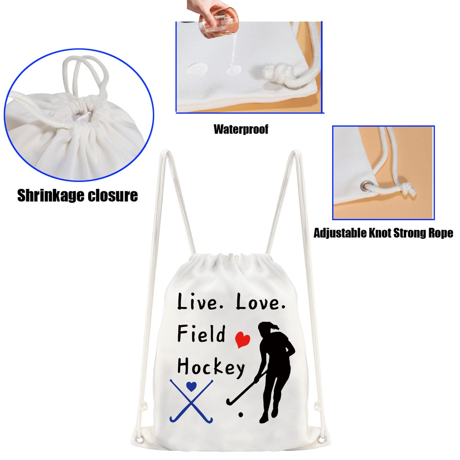 JYTAPP Field Hockey Present for Hockey Drawstring Bag Field Hockey Present for Players Field Hockey Team Inspiration Present