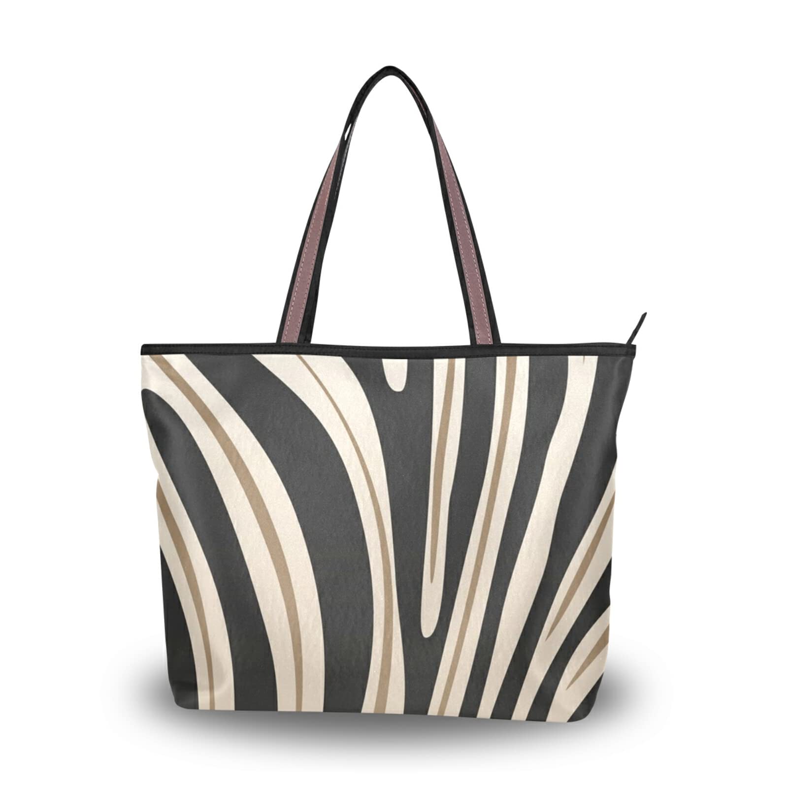 Tote Bag with Zipper for Women Sexy Zebra Stripes Handbags Pockets Shoulder Bag Work Large Travel Office Business