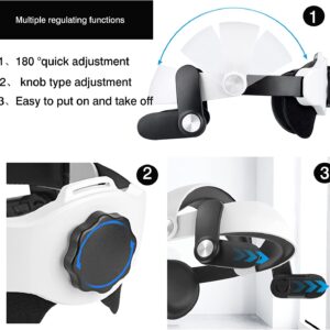 Oculus Quest 2 Head Strap, Replacement for Quest 2, Adjustable Head Strap Headband Enhanced Support and Comfort in VR, Suitable for Children and Adult(Headset Not Included)