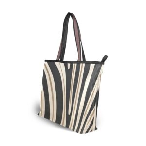 Tote Bag with Zipper for Women Sexy Zebra Stripes Handbags Pockets Shoulder Bag Work Large Travel Office Business