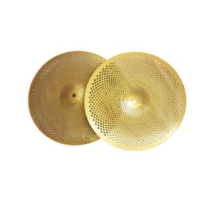 Quiet Cymbal Pack Low Volume Drum Cymbal Set 14"Hihats 16"Crash 18"Crash 20"Ride 5 Pieces Free Plus Cymbal Bag Drum Cymbal (Golden)